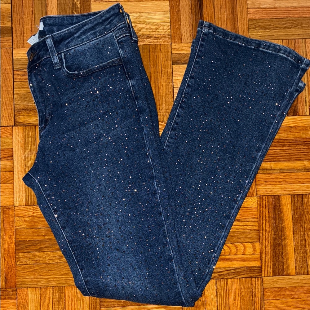 Forever 21 Dark Blue Rhinestone Bootcut